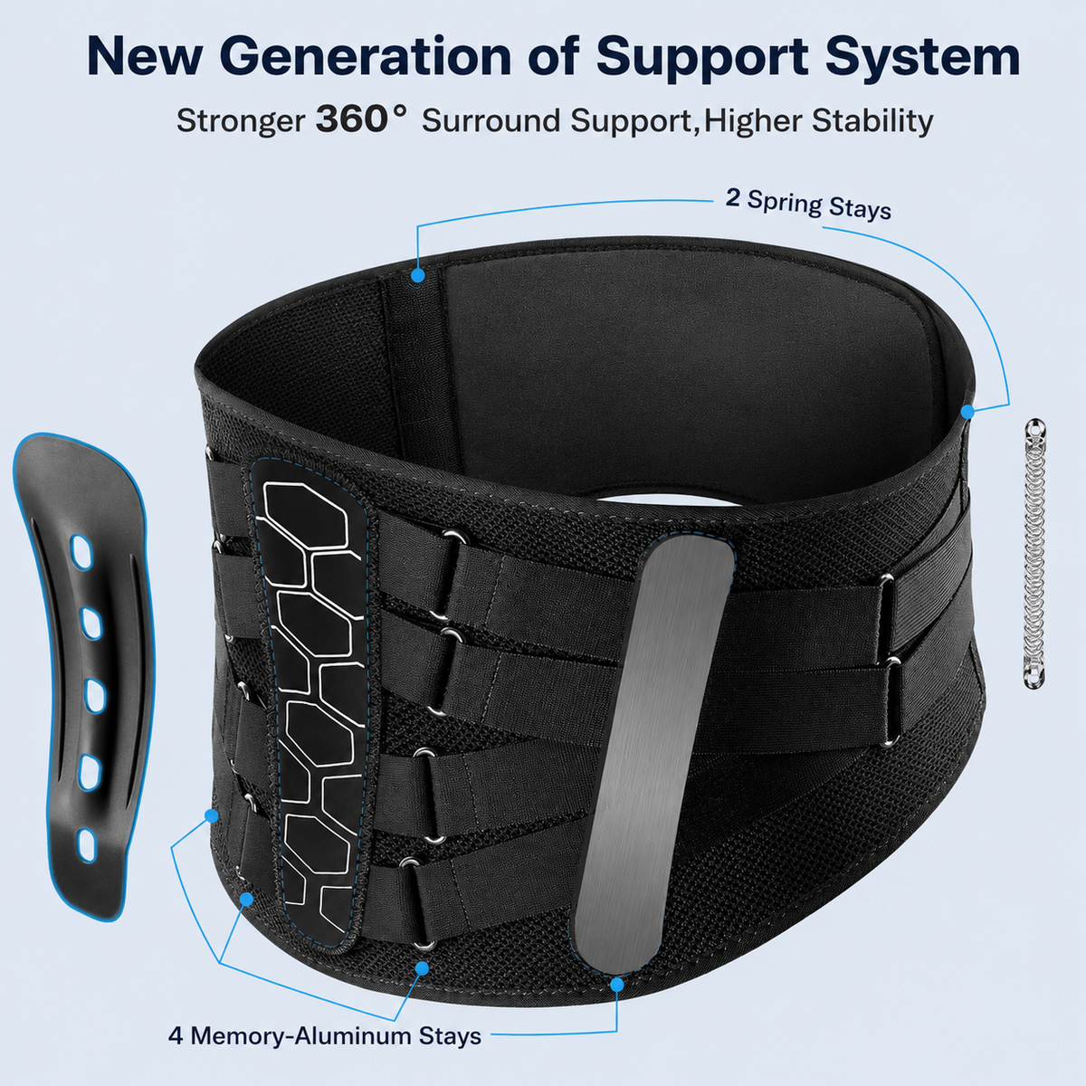 Adjustable Lumbar Support Brace with Ergonomic Back Support