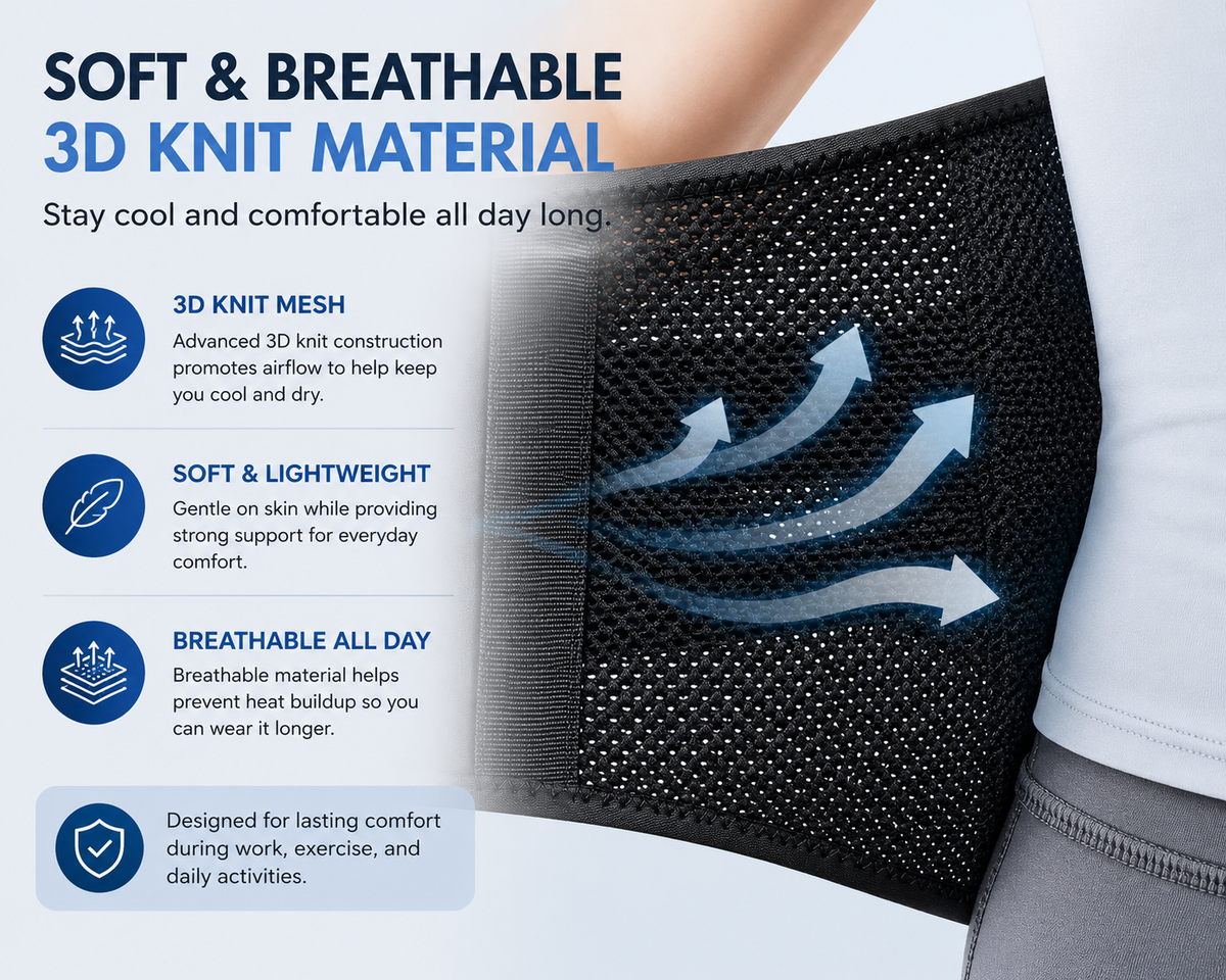 Adjustable Lumbar Support Brace with Ergonomic Back Support