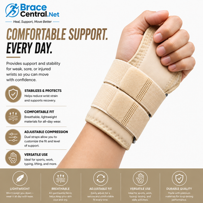 Adjustable Wrist Support Splint with Stabilizing Brace