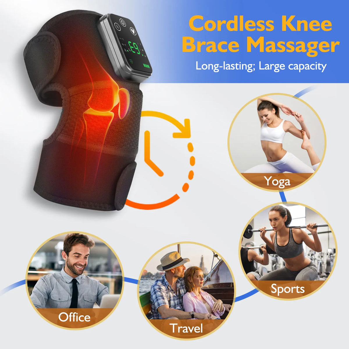 Rechargeable Heated Knee Massager with Vibration