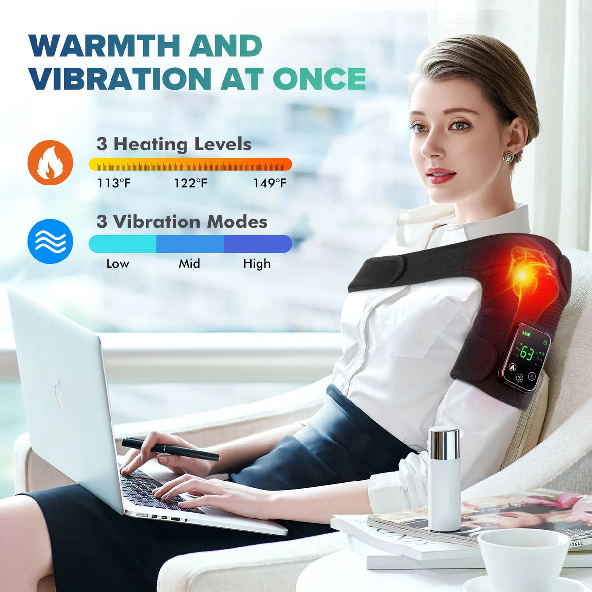 Rechargeable Heated Knee Massager with Vibration