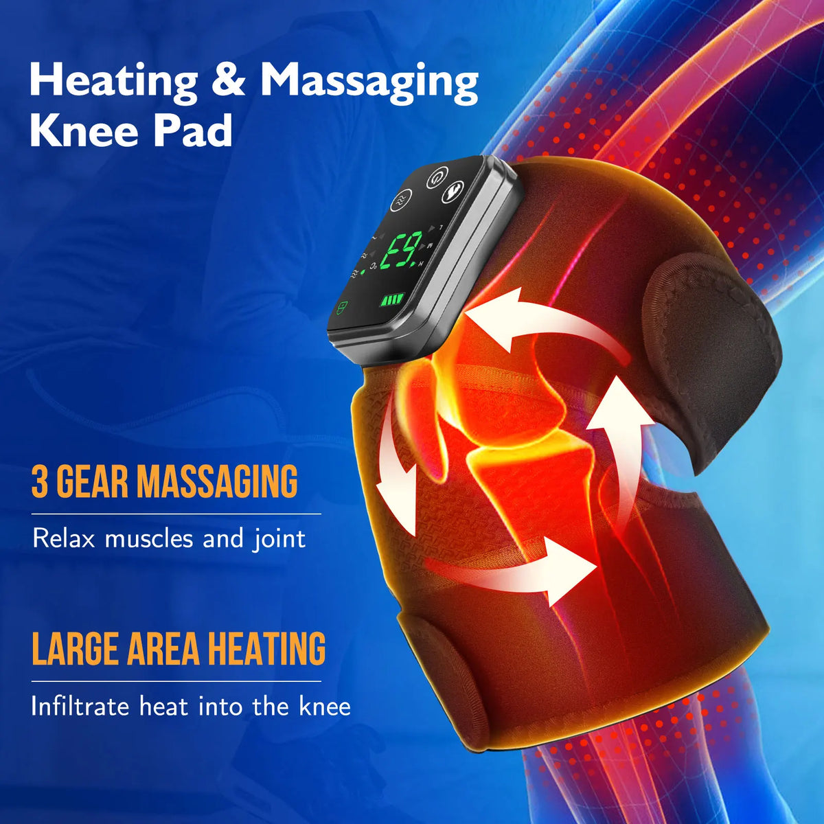 Rechargeable Heated Knee Massager with Vibration